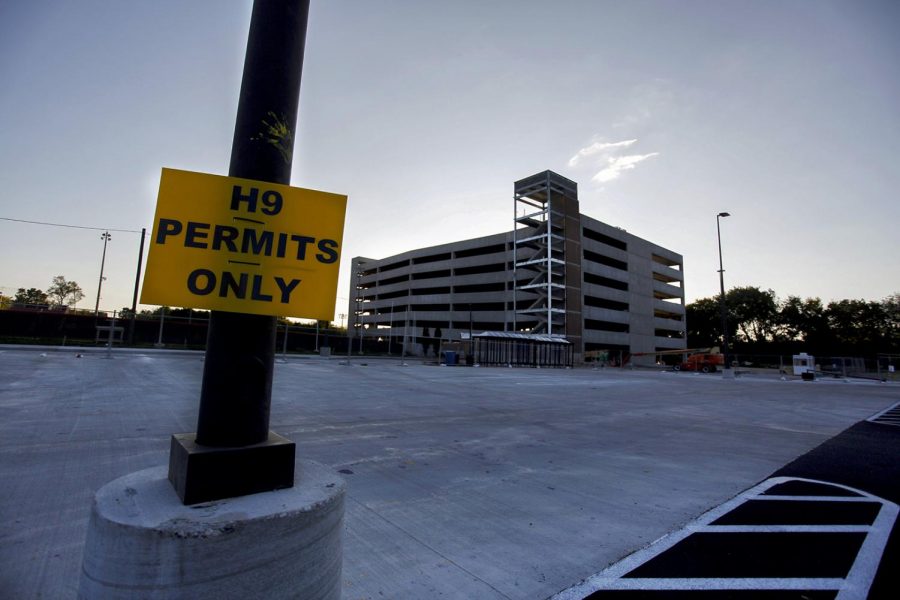 The construction of parking structure three in Creason lot will be opened for students to park this fall Oct. 26, 2017.
