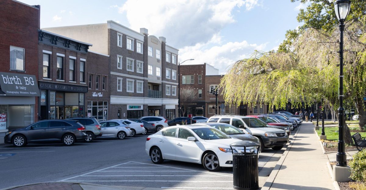 Downtown businesses on the Square pictured on March 26.