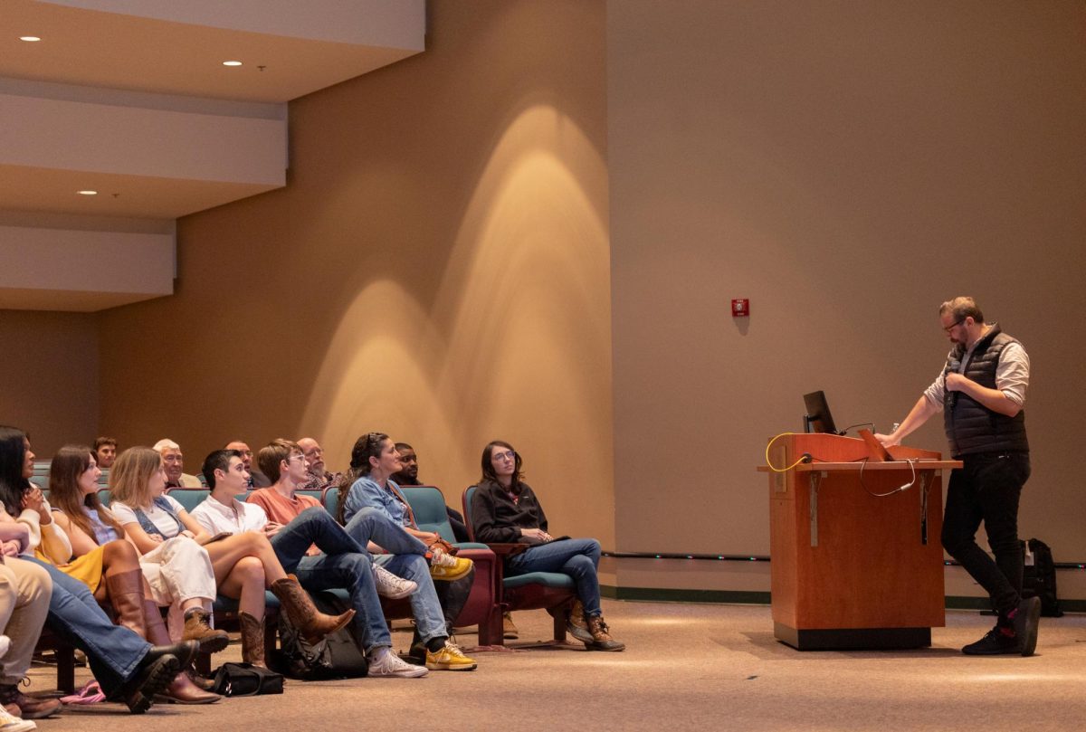 WKU Alumnus and Washington Post photographer Jabin Botsford presents at the ‘Roommates: From Western to the White House’ as part of the John B. Gaines Family Lecture Series in Jody Richards Hall on Wednesday, March 13, 2024.