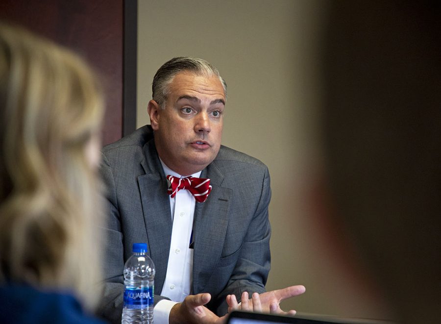 President Timothy Caboni talks to the College Heights Herald editorial board to  discuss the upcoming year on Friday, Aug. 24. 