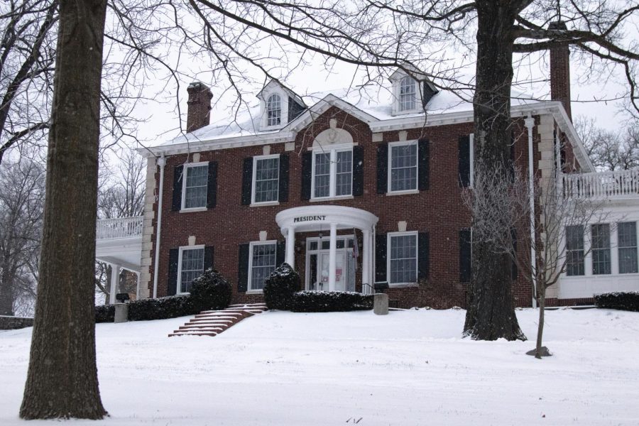 The Craig Administration building sits empty in the snow after Western Kentucky University canceled classes for the week of Feb. 15, 2021.