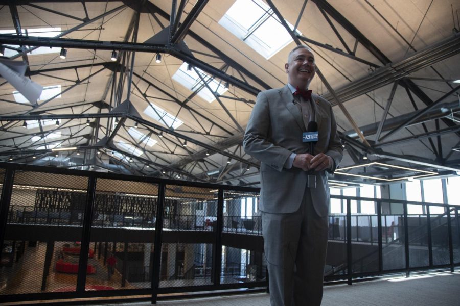 President Caboni addresses the media on Thursday, April 14 ahead of the Commons' opening on Monday.