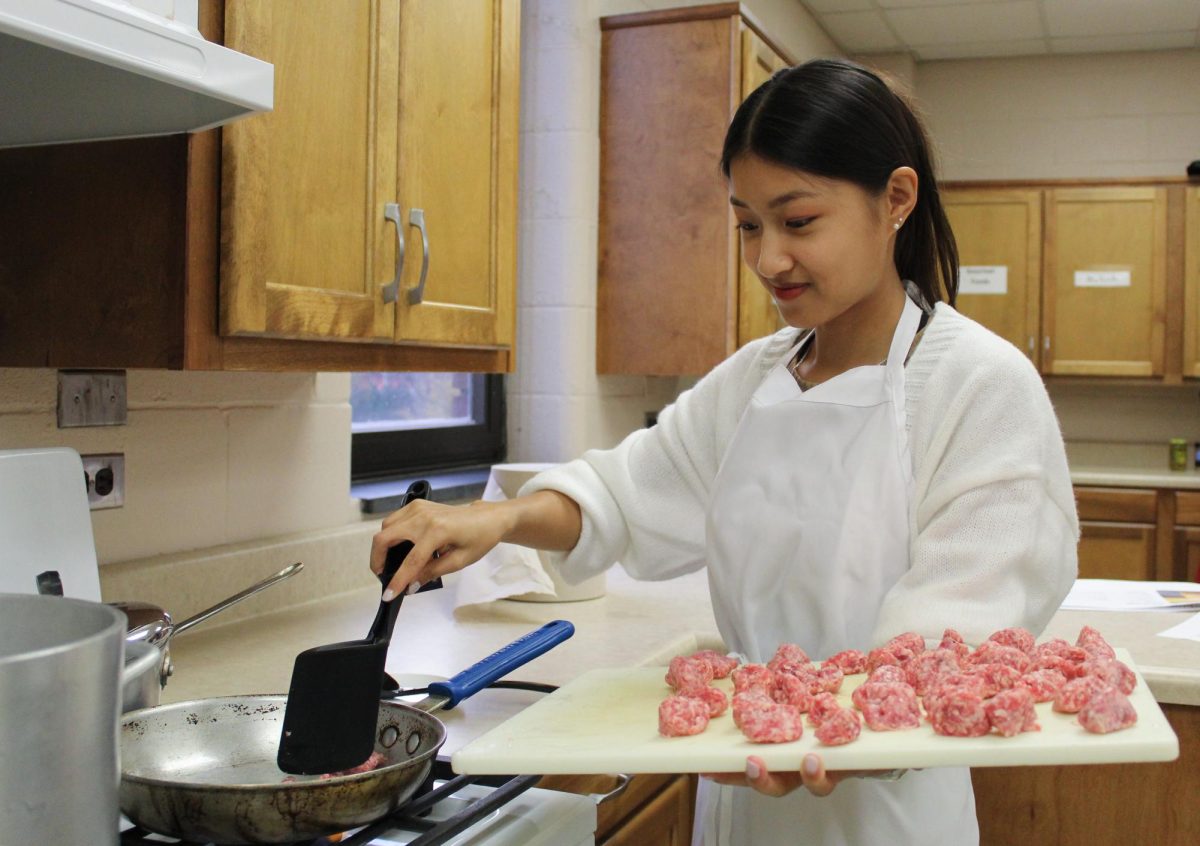 Students learn how to make budget-friendly meals at the "Cooking on a Budget" event, hosted by the Student Support Services TRIO, on Monday, Nov. 20. 