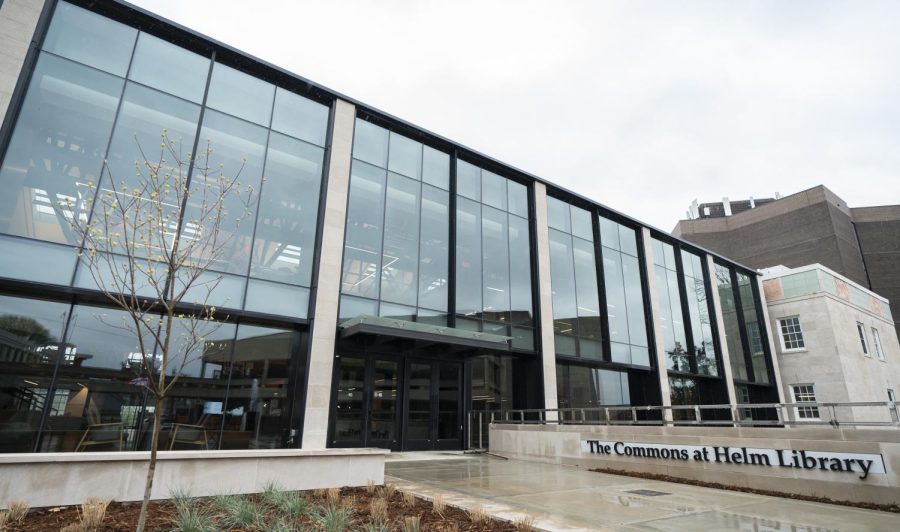 The Commons Building at Helm Library on Monday, April 12. WKU President Timothy Caboni announced Monday that the building will be officially opening on April 14.