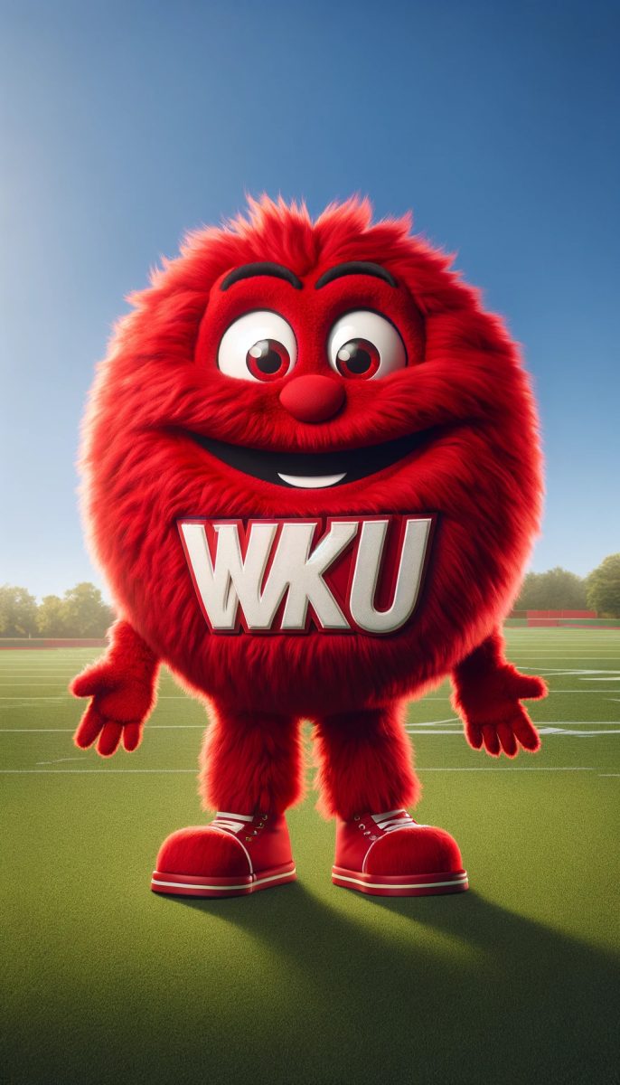This image was created by prompting DALL-E, an AI image generator to generate an image of a mascot inspired by Big Red.