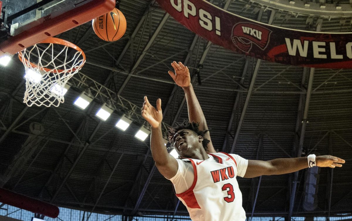 5th-year senior guard Jalen Jackson (3) attempts to score a goal during a matchup with Austin Peay on Saturday, Dec. 16, 2023.