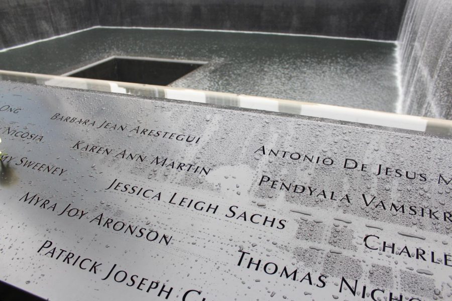 Jessica Leigh Sachs is recognized on the North Tower memorial at ground zero in New York City, New York.