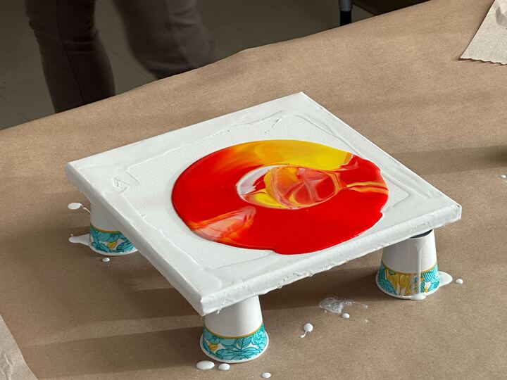 WKU hosts Veteran Art Nite, giving an individuals the opportunity to create an abstract fluid acrylic art canvas.