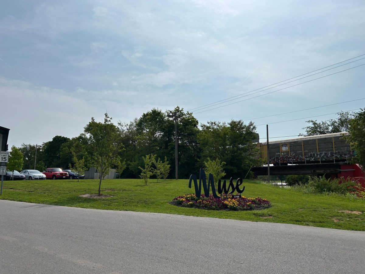 The sign of Muse BG Apartments on July 24, 2023.