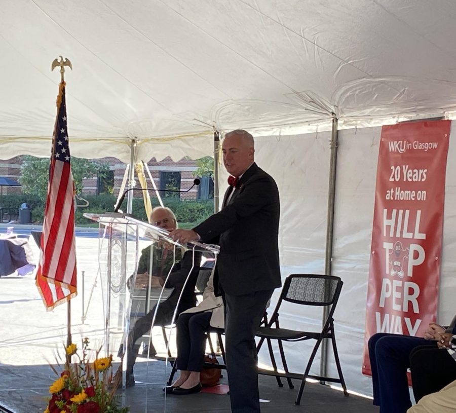WKU President Timothy Caboni announces “Early College at WKU in Glasgow" on Thursday, Oct. 20 at WKU's Glasgow campus. "I appreciate all those who've worked so hard to move this concept from a vision to a reality," Caboni said.