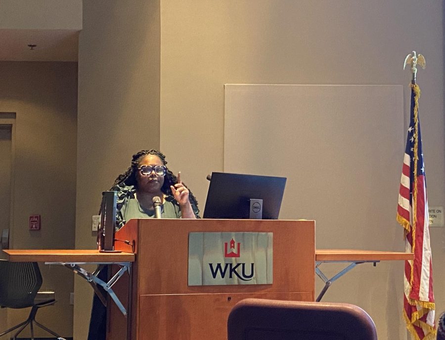 Poet, author and activist Hannah Drake performed some of her poetry, including "Spaces", in the Jody Richards Auditorium on April 5, 2022. 

“I do not enjoy being in these spaces,” Drake recited. “I no longer want to subject myself to these spaces. Then I am reminded as I stood in these spaces that I see the faces of these two little black girls watching me perform in awe because I'm a woman with kinky hair and skin that looks like theirs.”
