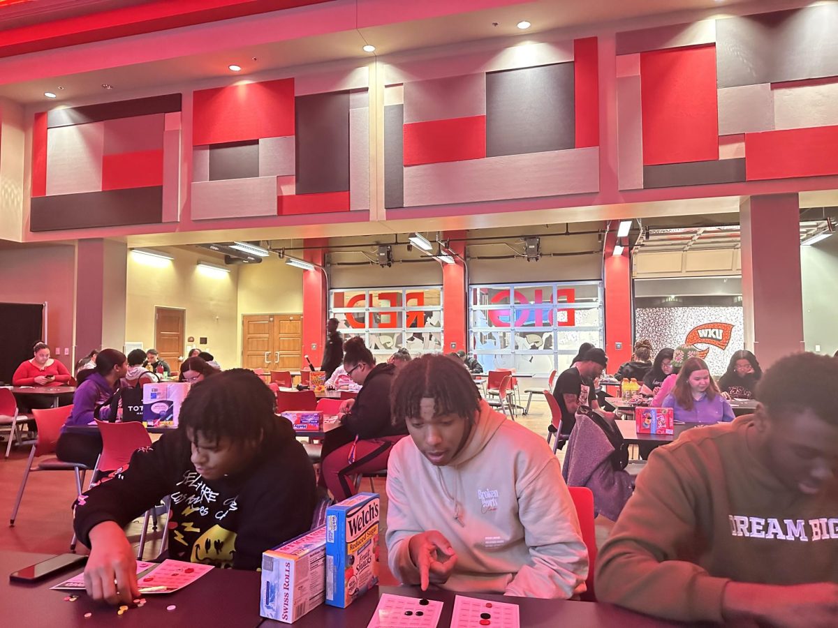 Students participate at the Intercultural Student Engagement Center's "Trap Grocery Bingo" event on Wednesday, Jan. 24.
