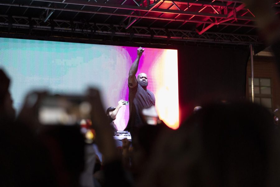 Shaquille O’Neal, aka "DJ Diesel", plays music at his pregame concert on South Lawn Friday, Oct 21, 2022.