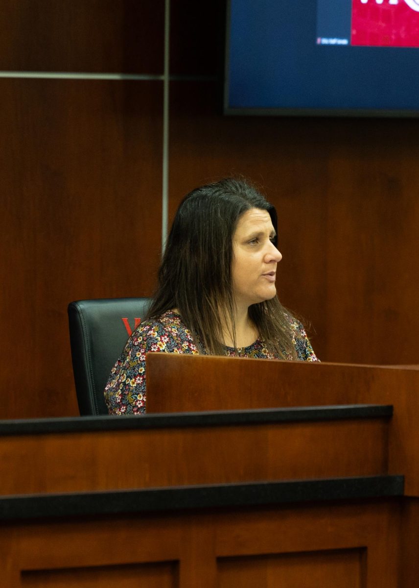 WKU Staff Senate Chair Tanya Vincent speaks to the staff senate at their first meeting of the fiscal year on Monday. 