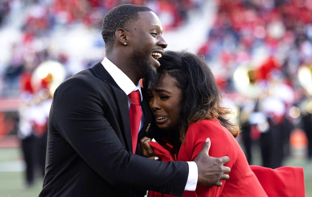 Millie LeJeune cries after being declared WKU's 2023 Homecoming queen during WKU's matchup against New Mexico State on November 11, 2023.
