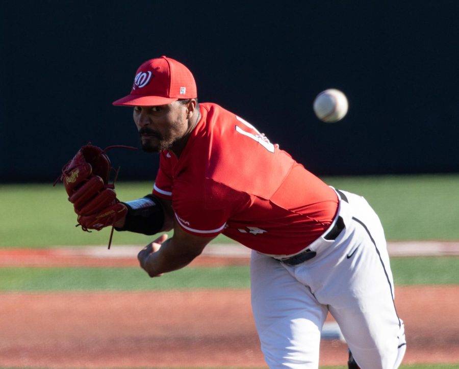 WKU Hilltoppers junior pitcher Lane Diuguid (41) throws a pitch during the second round of a double-header against the NIU Huskies Saturday, March. 4, 2023 at Nick Denes Field. WKU won the second match 7-5.