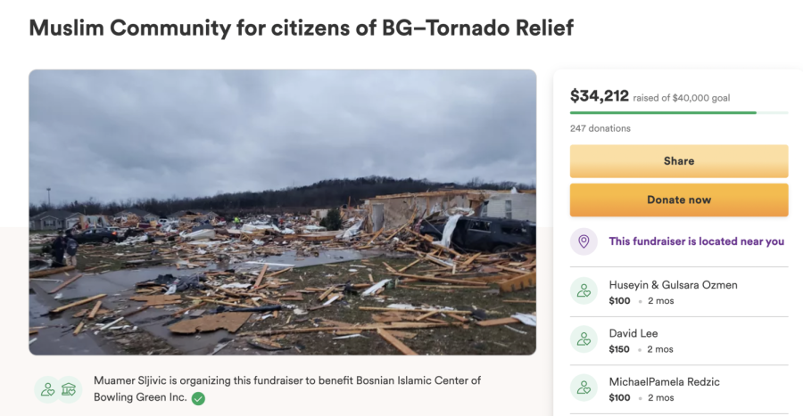 The Bosnian Islamic Center of Bowling Green's tornado relief GoFundMe raised $34,212 to assist families impacted by the December storms.