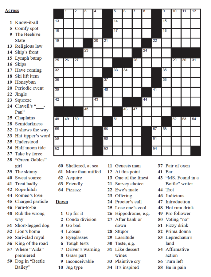 Crossword February 28, 2022